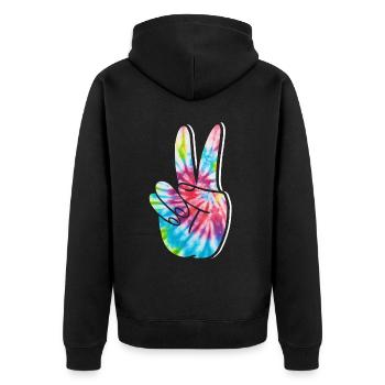 Groovy Tie Dye rétro des années 70 Hippie Vintage - Veste à capuche bio Premium Unisexe - noir - Dos - Nico (187cm)