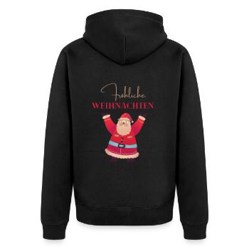 Winter Time - The Winter Snows Snowflakes - Unisex Premium Organic Zip Hoodie - black - Back - Nico (187cm)