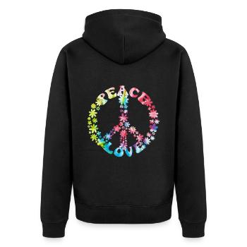 Groovy Tie Dye rétro des années 70 Hippie Vintage - Veste à capuche bio Premium Unisexe - noir - Dos - Nico (187cm)