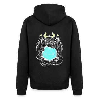 dragon, creature, mythical creature, fairy tale, fairy tale character - Unisex Premium Organic Zip Hoodie - black - Back - Nico (187cm)