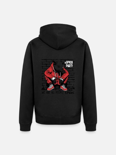 Vi er mennesker, slavisk squat, Gopnik Party - Premium økologisk unisex-hættejakke - sort