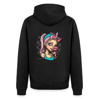 Cosplay mignon Anime fille cochon - Veste à capuche bio Premium Unisexe - noir - Dos - Nico (187cm)