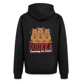 Quokka kangourou à queue courte kangourou cadeau - Veste à capuche bio Premium Unisexe - noir - Dos - Nico (187cm)