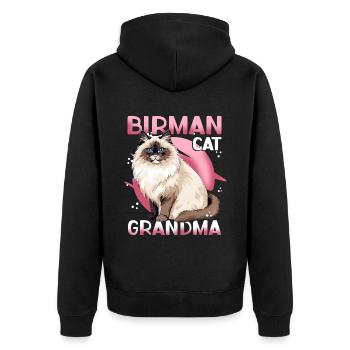 Birman chats mamie Birman chat Birman cadeau - Veste à capuche bio Premium Unisexe - noir - Dos - Nico (187cm)