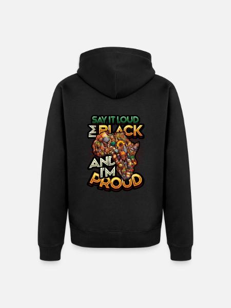 African American Black History - Unisex Premium Organic Zip Hoodie - black