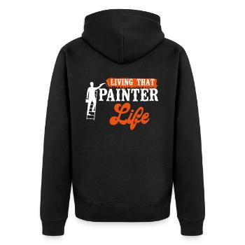 House Painter Decorator Living - Unisex Premium Organic Zip Hoodie - black - Back - Nico (187cm)