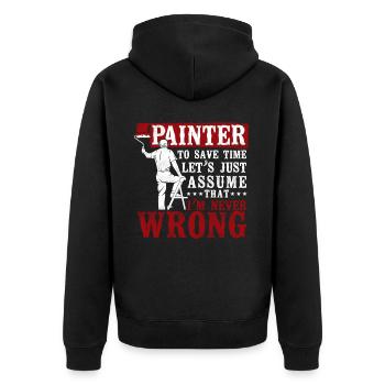House Painter Decorator I'm A - Unisex Premium Bio Zip Hoodie - Schwarz - Hinten - Nico (187cm)