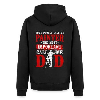 House Painter Decorator Dad Some - Unisex Premium Organic Zip Hoodie - black - Back - Nico (187cm)