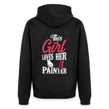 House Painter Decorator Girlfriend - Unisex Premium Organic Zip Hoodie - black - Back - Nico (187cm)