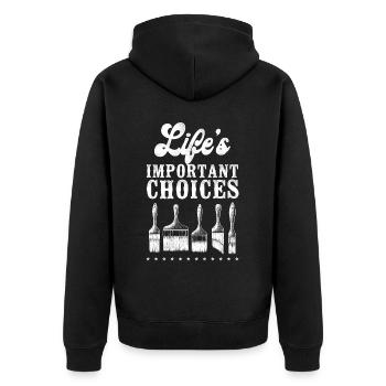 House Painter Decorator Paint - Unisex Premium Bio Zip Hoodie - Schwarz - Hinten - Nico (187cm)