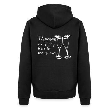 Mimosa Brunch Joke Mimosas - Unisex Premium Bio Zip Hoodie - Schwarz - Hinten - Nico (187cm)
