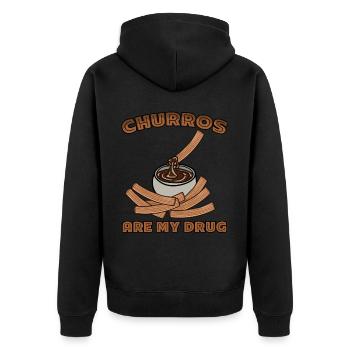 Churros Blague Churro Churrería - Veste à capuche bio Premium Unisexe - noir - Dos - Nico (187cm)