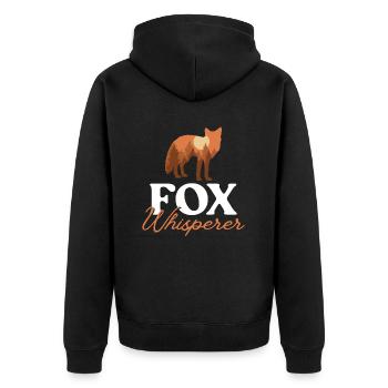 Funny Gifts for Fox Lovers - Unisex Premium Organic Zip Hoodie - black - Back - Nico (187cm)