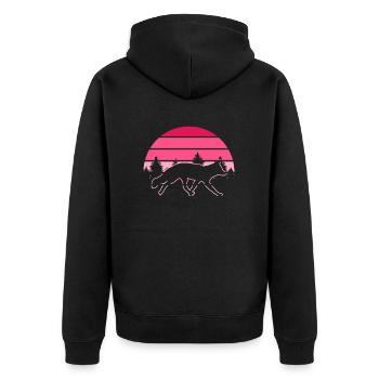 Lustige Geschenke für Fuchsliebhaber - Unisex Premium Bio Zip Hoodie - Schwarz - Hinten - Nico (187cm)