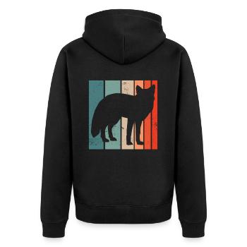 Lustige Geschenke für Fuchsliebhaber - Unisex Premium Bio Zip Hoodie - Schwarz - Hinten - Nico (187cm)