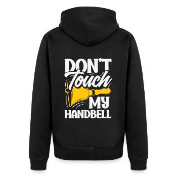 Choral Musical Instrument Hand Bell - Unisex Premium Organic Zip Hoodie - black - Back - Nico (187cm)