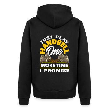 Choral Musical Instrument Hand Bell - Unisex Premium Organic Zip Hoodie - black - Back - Nico (187cm)