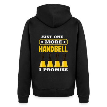Choral Musical Instrument Hand Bell - Unisex Premium Organic Zip Hoodie - black - Back - Nico (187cm)