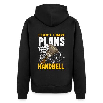 Choral Musical Instrument Hand Bell - Unisex Premium Organic Zip Hoodie - black - Back - Nico (187cm)