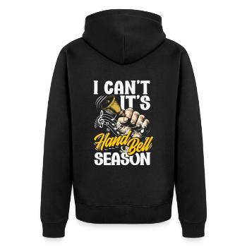 Choral Musical Instrument Hand Bell - Unisex Premium Organic Zip Hoodie - black - Back - Nico (187cm)