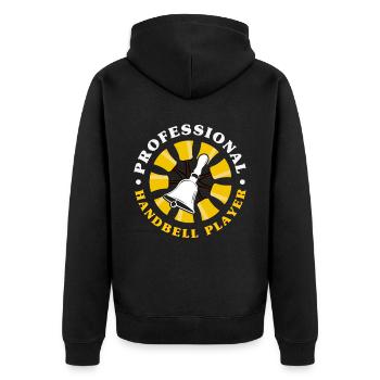 Choral Musical Instrument Hand Bell - Unisex Premium Organic Zip Hoodie - black - Back - Nico (187cm)