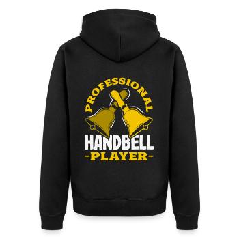 Choral Musical Instrument Hand Bell - Unisex Premium Organic Zip Hoodie - black - Back - Nico (187cm)