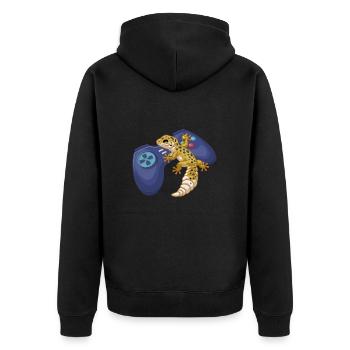 Gecko Salamander Lizard Reptile Gift - Unisex Premium Organic Zip Hoodie - black - Back - Nico (187cm)
