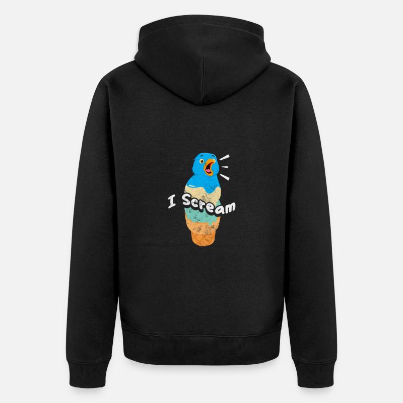 Eiscreme - Unisex Premium Bio Zip Hoodie - Schwarz