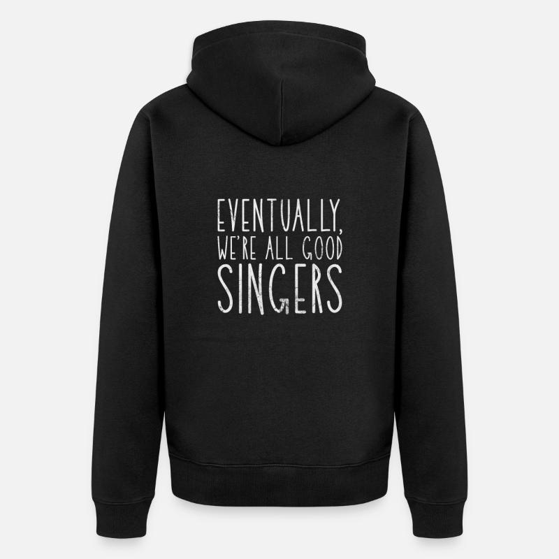 Sänger - Unisex Premium Bio Zip Hoodie - Schwarz