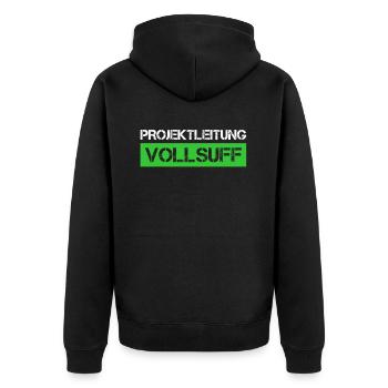 Bier Saufen Shirt Damen Herren Feiern Partnerlook - Unisex Premium Bio Zip Hoodie - Schwarz - Hinten - Nico (187cm)