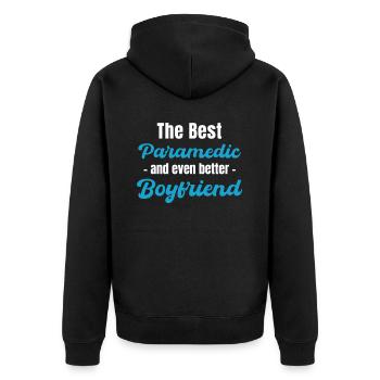 Der Beste Rettungssanitäter Und Sogar Ein - Unisex Premium Bio Zip Hoodie - Schwarz - Hinten - Nico (187cm)