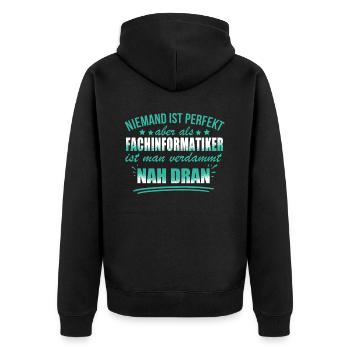 Lustige Fachinformatiker Arbeiter Programmierer - Unisex Premium Organic Zip Hoodie - black - Back - Nico (187cm)