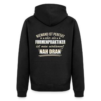 Lustige Formenpraktiker Beruf Arbeit Formenbau - Unisex Premium Organic Zip Hoodie - black - Back - Nico (187cm)