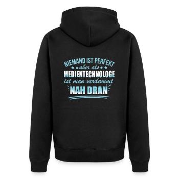 Lustige Medientechnologe Arbeit Medienproduktion - Unisex Premium Organic Zip Hoodie - black - Back - Nico (187cm)