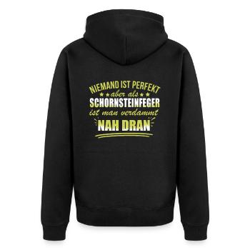 Lustige Schornsteinfeger Beruf Arbeit Kaminkehrer - Unisex Premium Organic Zip Hoodie - black - Back - Nico (187cm)