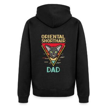 Oriental Shorthair Dad OKH Cat Gift - Unisex Premium Organic Zip Hoodie - black - Back - Nico (187cm)
