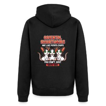 Oriental Shorthair Cats OKH Cat Gift - Unisex Premium Organic Zip Hoodie - black - Back - Nico (187cm)