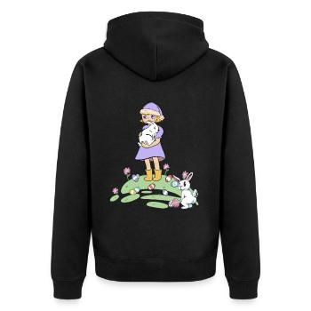 Pâques lapin enfants lapin oeufs de Pâques oeufs - Veste à capuche bio Premium Unisexe - noir - Dos - Nico (187cm)
