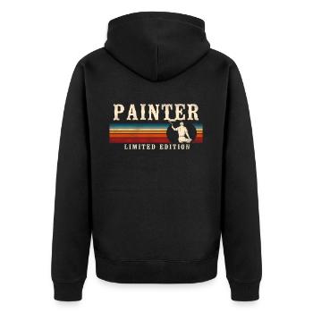 House Painter Decorator Retro - Unisex Premium Organic Zip Hoodie - black - Back - Nico (187cm)