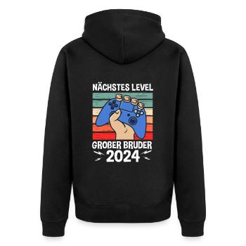 Next Level Big Brother 2024 - Unisex Premium Organic Zip Hoodie - black - Back - Nico (187cm)