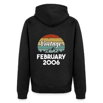18th Birthday January Vintage 2006 Gift Idea - Unisex Premium Organic Zip Hoodie - black - Back - Nico (187cm)