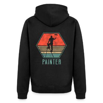 House Painter Decorator Retro - Unisex Premium Organic Zip Hoodie - black - Back - Nico (187cm)