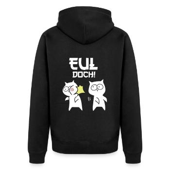 Owl but owls howl but slap in the face - Unisex Premium Organic Zip Hoodie - black - Back - Nico (187cm)