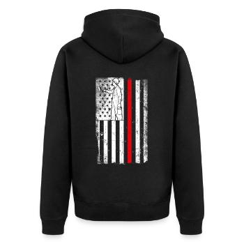 House Painter Decorator American - Unisex Premium Bio Zip Hoodie - Schwarz - Hinten - Nico (187cm)