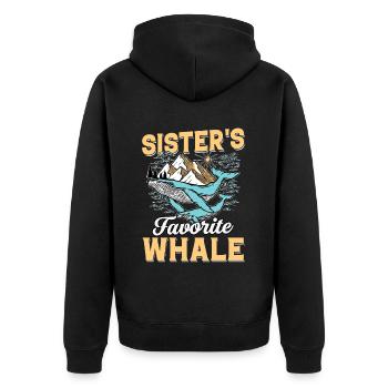 La baleine préférée de la sœur - Veste à capuche bio Premium Unisexe - noir - Dos - Nico (187cm)