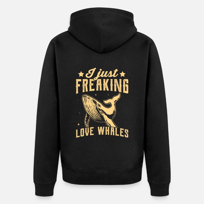 J’adore les baleines - Veste à capuche bio Premium Unisexe - noir