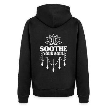 Pilates Mind Body Exercise Yoga Zen Meditation - Unisex Premium Bio Zip Hoodie - Schwarz - Hinten - Nico (187cm)