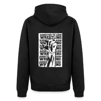 Accro aux techniques de bras de fer Bras d’exercice - Veste à capuche bio Premium Unisexe - noir - Dos - Nico (187cm)