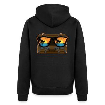Suitcase Suitcases Luggage Tavelling - Unisex Premium Organic Zip Hoodie - black - Back - Nico (187cm)