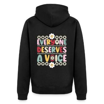 Groovy Speech Language Pathologist SLP - Unisex Premium Organic Zip Hoodie - black - Back - Nico (187cm)